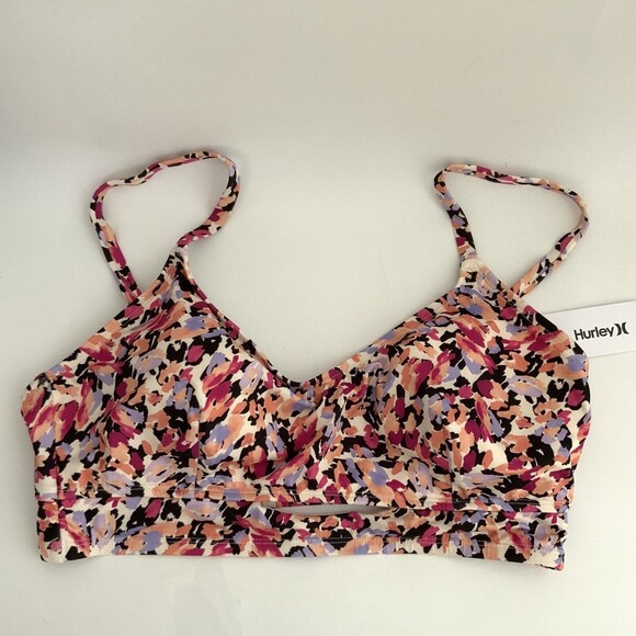 Hurley 2 Piece Swim Set Padded Adjustable Tie Back Keyhole Front 3X - Picture 6 of 12